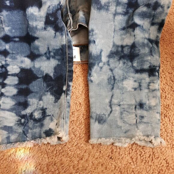 FRAME Women's Le High Skinny Jeans size 25 Acid Wash Distressed Raw Hemline EUC - Picture 4 of 7